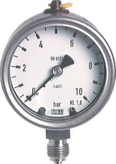 Chemie-Manometer senkrecht, 63mm, 0 - 25 bar
