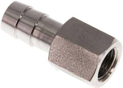 Aufschraub-Schlauchtülle G 1/8"-9mm, 40 bar 1.4571