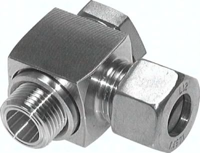 Winkel-Schwenkverschraubung 16 S-M 22 x 1,5, Klemmring 1.4571 (NC)