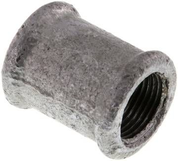 Rundmuffe Rp 3/8"-Rp 3/8", 25 bar Temperguss verzinkt