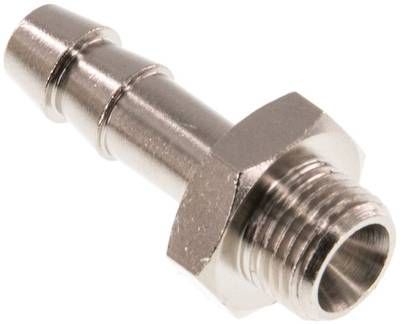 Gewindetülle G 1/8"-6mm, 16 bar Messing vernickelt