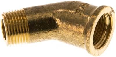 45°-Einschraubwinkel Rp 3/8"(IG)-R 3/8"(AG), 16 bar Messing