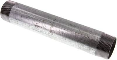 Rohrdoppelnippel R 1 1/2"-250mm, 50 bar, Stahlrohr ST 37 verzinkt