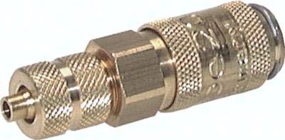 Kupplungsdose (NW2,7) 6 x 4mm Schlauch, Messing