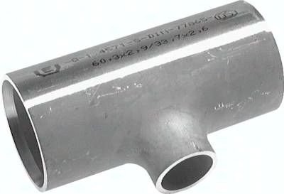 T-Stück 88,9 x 3,2mm/48,3 x 2,6mm, P235GH-TC1 Stahl schwarz nahtlos