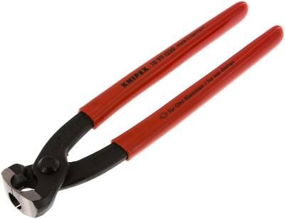 Klemmzange für Ohrschellen, Klemmung vorne und seitlich