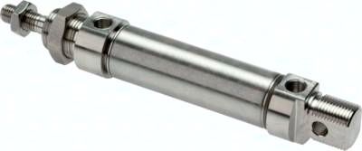ISO 6432-Zylinder, Edelstahl, Kolben 20mm, Hub 10mm