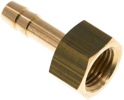 Aufschraub-Schlauchtülle G 1/4"-6mm, 16 bar Messing