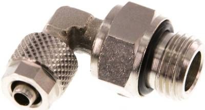 Winkel-Drehverschraubung G 1/4"-6 x 4mm, Messing vernickelt