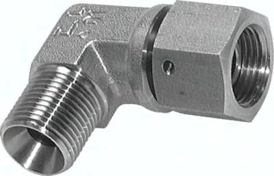 90°-Einschraubwinkel, 60°-Kegel, G 1/2", V4A