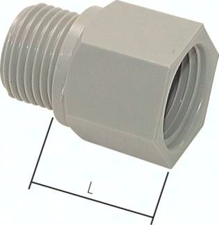 Gewindeverlängerung G 3/8"-21mm, PVDF