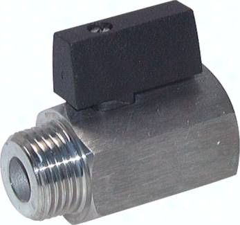 Edelstahl-Minikugelhahn Innen-/ Außengewinde G 1/2", PN 25