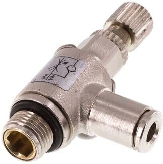 Winkel-Drosselrückschlag-ventil G 1/8"-4mm,zuluftregelnd (Sonderausführung)