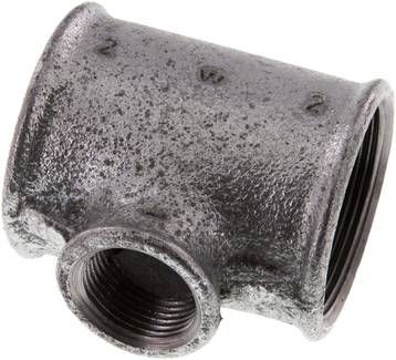 T-Stück Rp 2"-Rp 1"-Rp 2" (IG), 25 bar Temperguss verzinkt