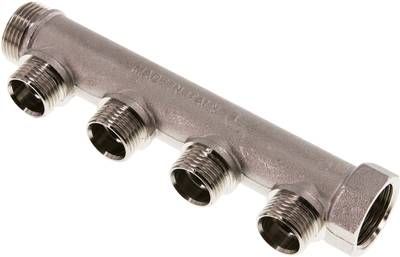 Verteilerrohr G 3/4"(IG/AG), 4 Abgänge G 1/2" (AG)