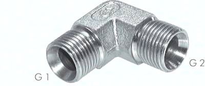 90°-Winkel, 60°Konus G 1/4"-G 1/4" (AG), Stahl verzinkt