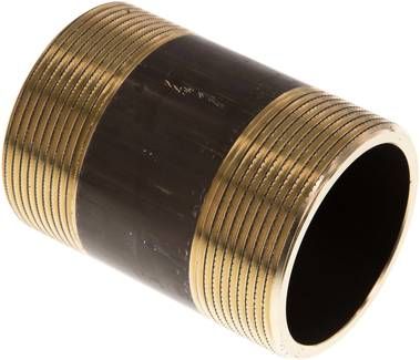 Rohrdoppelnippel G 2"-80mm, 16 bar Messing