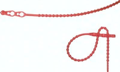 Lösbarer Kabelbinder, 240mm, 2 Befestigungsaugen, rot