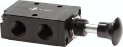 3/2-Wege Axial-Handhebelventil mit Raste, G 1/4"