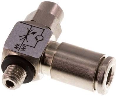 Winkel-Drosselrückschlag-ventil M 5-4mm,zuluftregelnd (Sonderausführung)