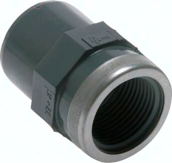 Klebe-Übergangsmuffennippel, PVC-U, 40mmxRp 1 1/4" IG