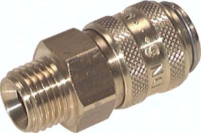 Temperierkupplungsdose 9mm Zapfen,G 1/4"(AG), Messing