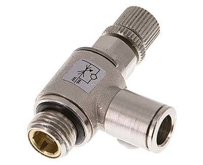 Winkel-Drosselrückschlag-ventil G 1/4"-8mm,abluftregelnd (Standard)