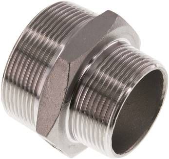 Doppelnippel R 2"-R 1 1/2", 16 bar 1.4408