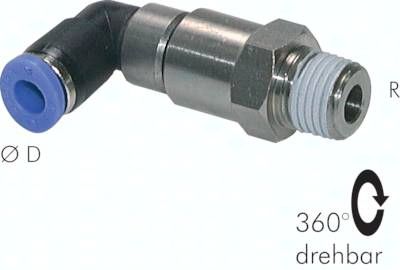 Winkel-Schnelldrehverschrau-bung R 1/8"-8mm, IQS-Standard