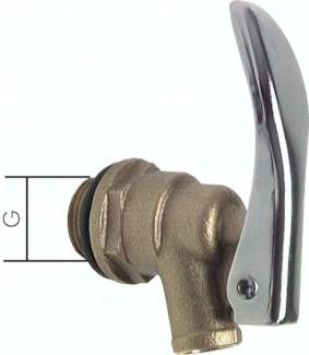 Messing-Fasshahn G 3/4" (AG), selbstschließend