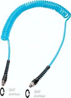 PUR-Spiralschlauch G 3/8"-12 x 8 mm, 3,0 mtr. Arbeitslänge