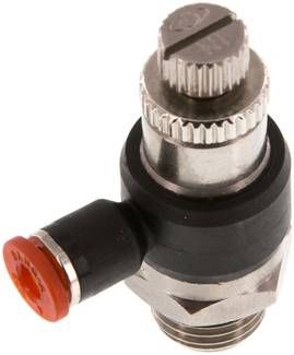 Winkel-Drosselrückschlag-ventil G 1/4"-4mm,zuluftregelnd (Sonderausführung)