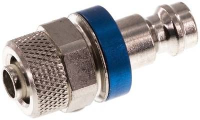 Kupplungsstecker (NW5) 8 x 6mm Schlauch, Messing vernickelt