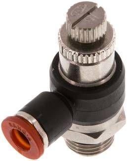Winkel-Drosselrückschlag-ventil G 1/4"-6mm,zuluftregelnd (Sonderausführung)