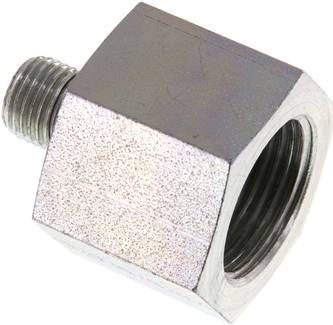 Hydraulik-Reduzierung G 1/4"(AG)-G 3/4"(IG), Stahl verzinkt, Elastomerdichtung