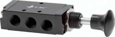 5/2-Wege Axial-Handhebelventil mit Raste, G 1/8"