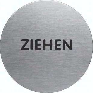 Edelstahl-Piktogramm, Ø 65 mm, Ziehen
