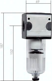 MULTIFIX Filter, G 3/4", Baur. 2, mit Metallbehälter und Sichtrohr