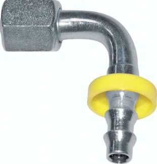 90°-Steckanschluss 6 L Über-wurfmutter, 6,4mm GSP-Schl.