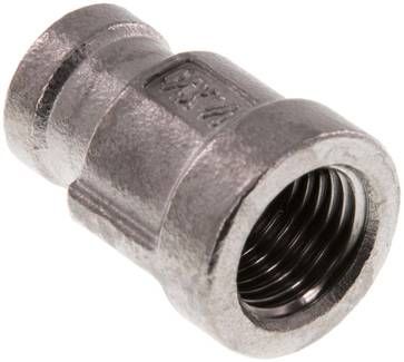 Rundmuffe Rp 1/4"-Rp 1/8", 16 bar 1.4408