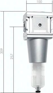 MULTIFIX Filter, G 1", Baur. 5, mit Metallbehälter und Sichtrohr