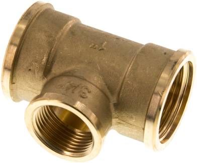 T-Stück Rp 1"-Rp 3/4"-Rp 1" (IG), 16 bar Messing