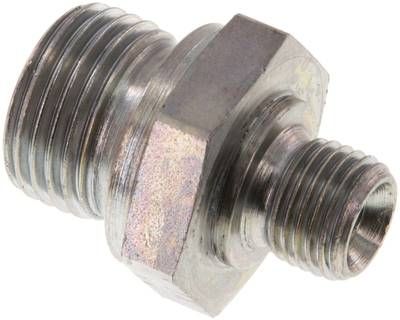 Hydraulik-Doppelnippel G 1/2"-G 1/4", Stahl verzinkt