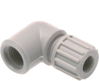 Winkel-Aufschraubverschrau-bung G 1/8"-8 x 6mm, PVDF Prinzip 1
