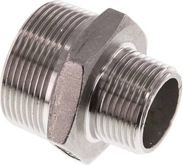 Doppelnippel R 1 1/2"-R 1", 16 bar 1.4408