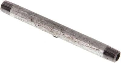 Rohrdoppelnippel R 1/8"-100mm, 50 bar, Stahlrohr ST 37 verzinkt