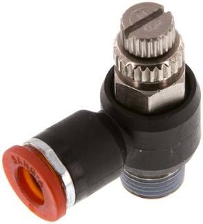 Winkel-Drosselrückschlag-ventil R 1/8"-6mm,zuluftregelnd (Sonderausführung)