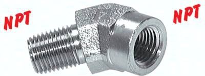 45°-Einschraubwinkel NPT 3/4", Stahl verzinkt