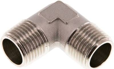 90°-Winkel R 1/2" (AG), 16 bar Messing vernickelt