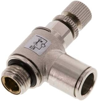 Winkel-Drosselrückschlag-ventil G 1/4"-10mm,abluftregelnd (Standard)